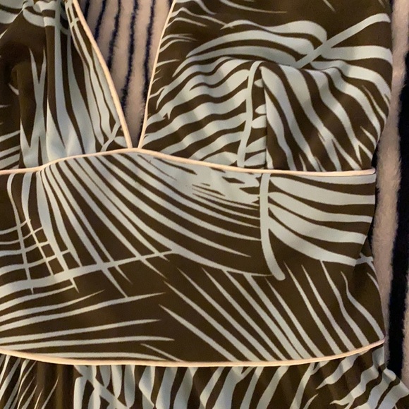 ABS By Alan Swartz Palm Print Halter Dress Size 4 - Picture 7 of 12